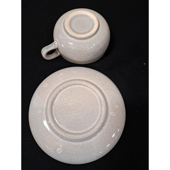 Russell Wright Teacup & Saucer Set Russel Wright Steubenville Gray - Picture 3 of 4